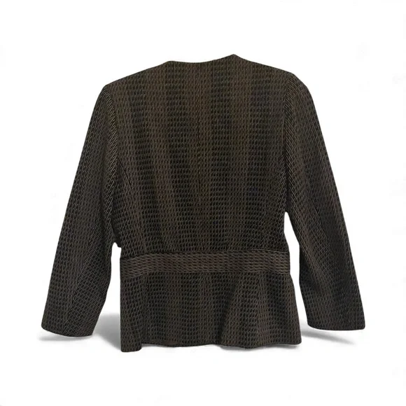 Vintage Giorgio Armani Borogonuovo 21 Wool Herringbone Blazer Jacket Size 10 - Picture 3 of 5